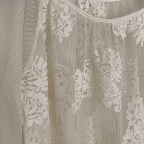 Transparent cream blouse size large - medium like new