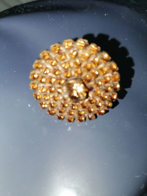 Ring made of copper and rhinestones vintage new