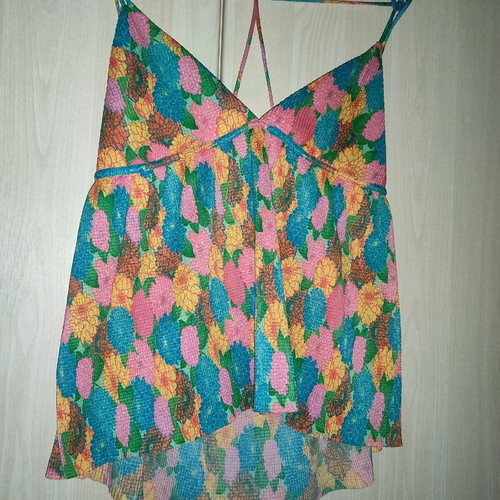 Floral blouse used, size L, with matching pants set