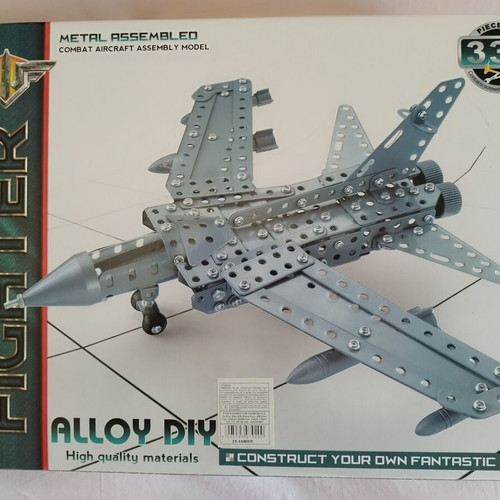 Fighter Jet metal construction toy set, 334 pieces