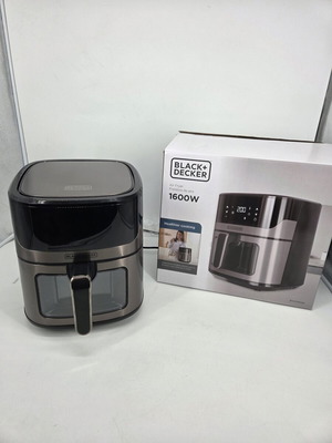 Black & Decker BXAF6500E Air Fryer 1600W 6.5L New, Black-Silver