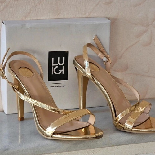 Luigi gold high-heeled sandals, size 38