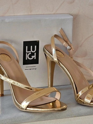 Luigi gold high-heeled sandals, size 38