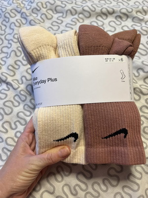 Nike Everyday Plus socks, 6 pairs, beige and brown