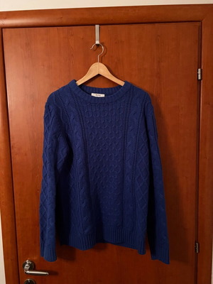 Μάλλινο Zara μπλε πουλόβερ μέγεθος L καινούργιο