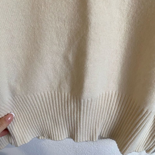 Daniel Hechter sweater used, 100% wool, beige with pink detail