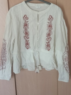Zara Boho Μπλούζα με Κεντήματα Μέγεθος Large Καινούργια