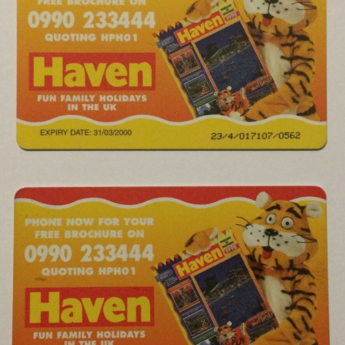 England phone cards used, Special Edition Haven, set of 2