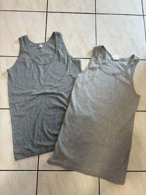 Cotton men's tank tops like new, pack of 2, gray, size S