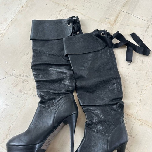 Black Leather Boots size 39, genuine leather, like new
