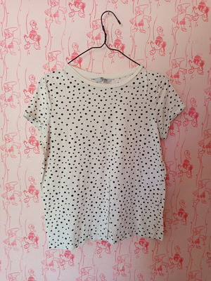 Women's polka dot blouse used Pull & Bear, size S, black and white