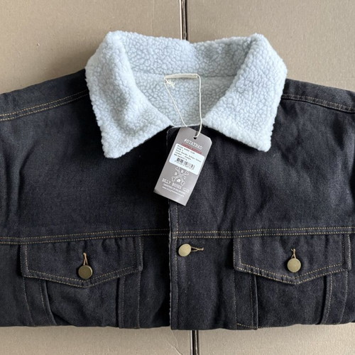 Billy Bones Club Hard Knocks Sherpa Denim Jacket new, women's L