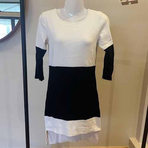 Brigitte boutique asymmetrical blouse dress new, size M, black-white