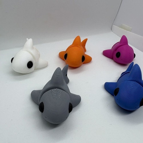 3D Printed Articulated Shark Fidget Toy new, various colors