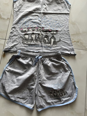 Summer pajama set, grey, size XL