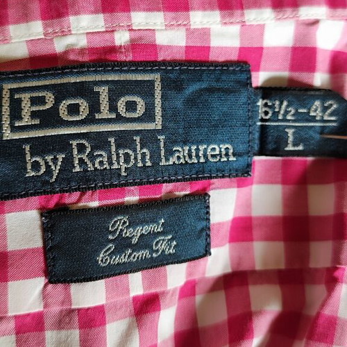 Polo Shirt by Ralph Lauren Regent Custom Fit L, like new, gingham red and white