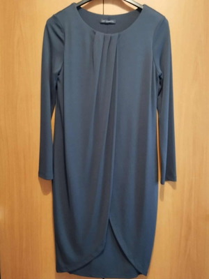 M&S blue black dress like new with front detail size 38