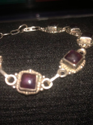 Silver 925 bracelet with amethyst like new
