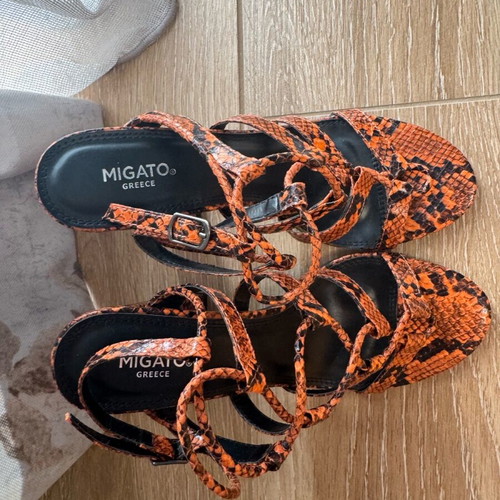 Migato summer sandals size 38 like new with animal print