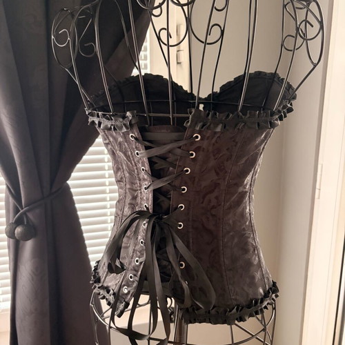 Corset black adjustable size XS to M