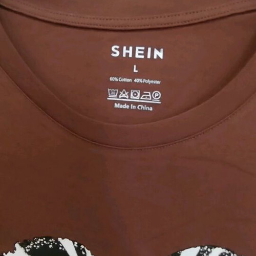 Shein brown blouse with heart print like new, size L