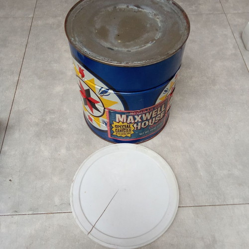 Maxwell House large coffee canister used collectible from 1980s