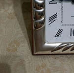Clock with silver frame quartz used, table decorative