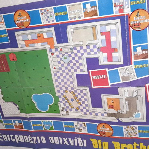 Giant poster used with celebrities and Big Brother board game