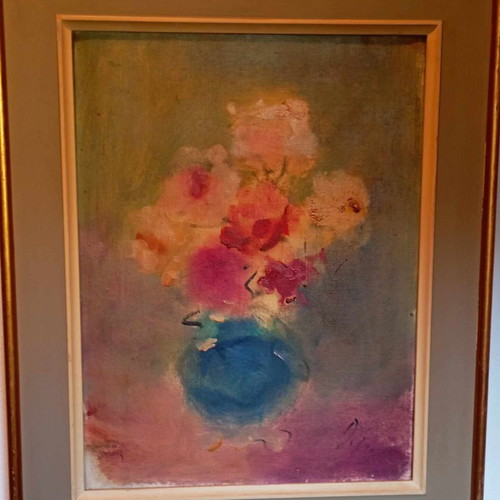 Oil painting on canvas flowers by Doris 1896-1987 like new