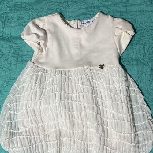 Mayoral dress 18m like new, ivory elegant baby outfit