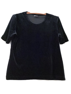 Genesis Black Velvet Short-Sleeve Blouse Like New