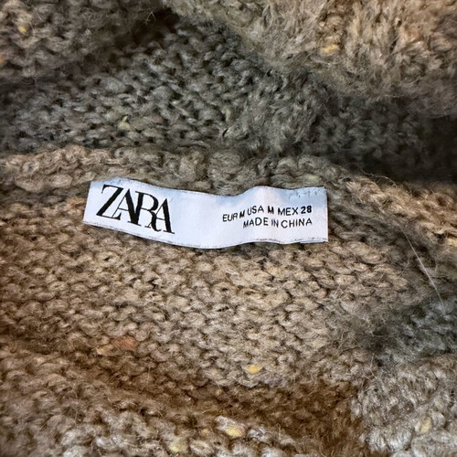 Zara Kazaka Back with Hood like new, oversized brown and gold