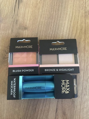 Max & More makeup set new with mascara, blush and highlighter