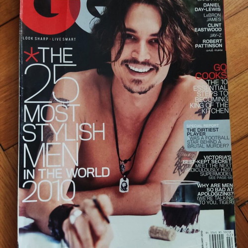 GQ February 2010 magazine used, fashion, Johnny Depp
