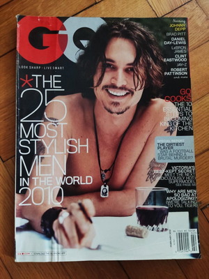 GQ February 2010 magazine used, fashion, Johnny Depp