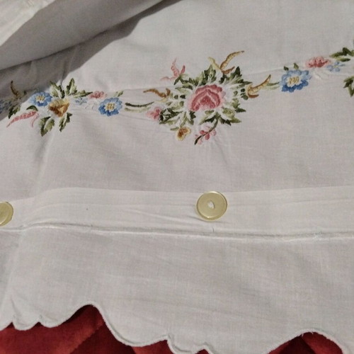 Vintage handmade trousseau pillowcases 1978 new with embroidery