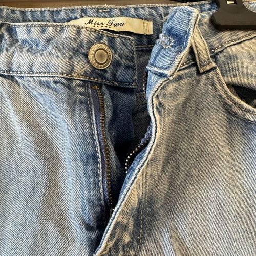 Miss Two distressed denim Bermuda shorts, size L/44