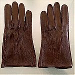  Δερμάτινα γάντια σκούρο καφέ καινούργια