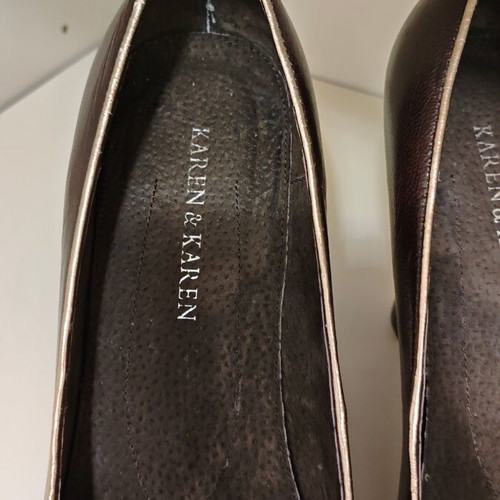 Brown pumps with animal print trim size 40 like new