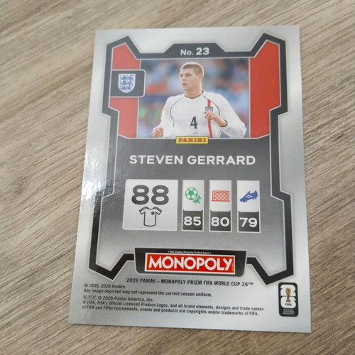 Steven Gerrard Monopoly FIFA football card new