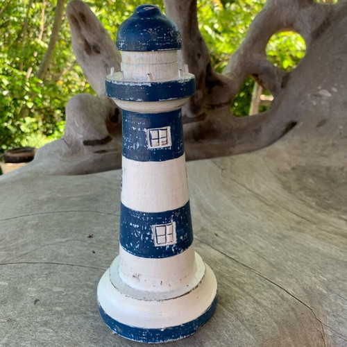 Wooden decorative lighthouse new, hand-carved and painted