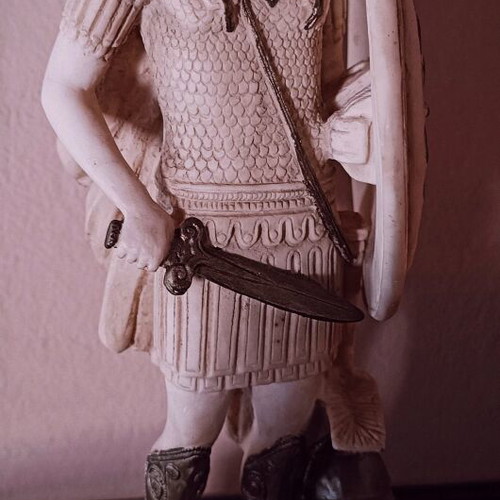 Alexander the Great statue new alabaster with museum patina