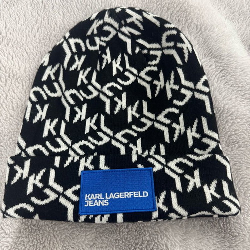 Karl Lagerfeld Jeans Monogram Beanie like new, multicolor