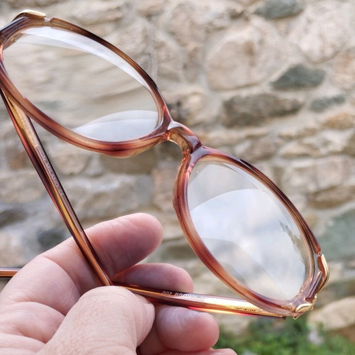 Vintage 90s Italy design eyeglasses brown tortoise shell like new