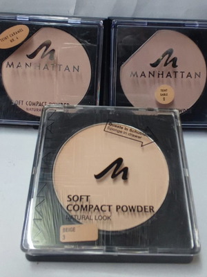 Manhattan compact powder new, set Teint Caramel no4 and Beige no3