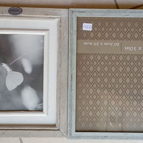 Two vintage photo frames in grey shades, large and medium