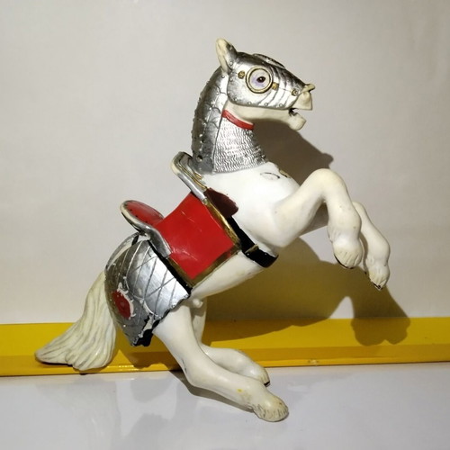 Papo reared up armored horse figure, fantasy world medieval knights