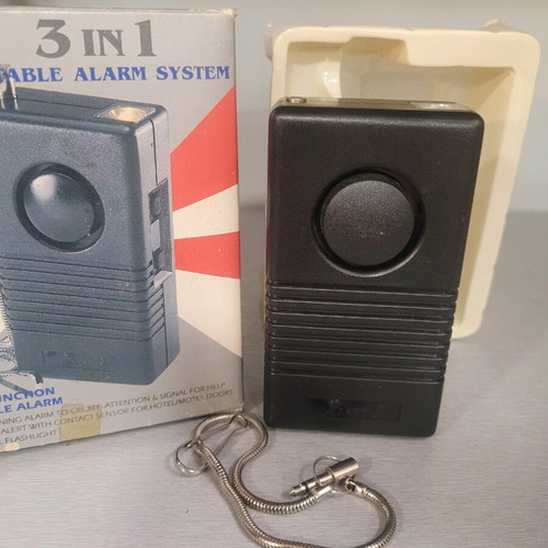 Portable 3-in-1 alarm system with flashlight new