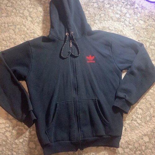 Adidas hoodie size M like new, black and red
