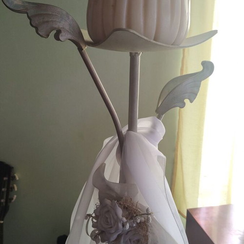 Wedding candle holders like new, set of two with candles